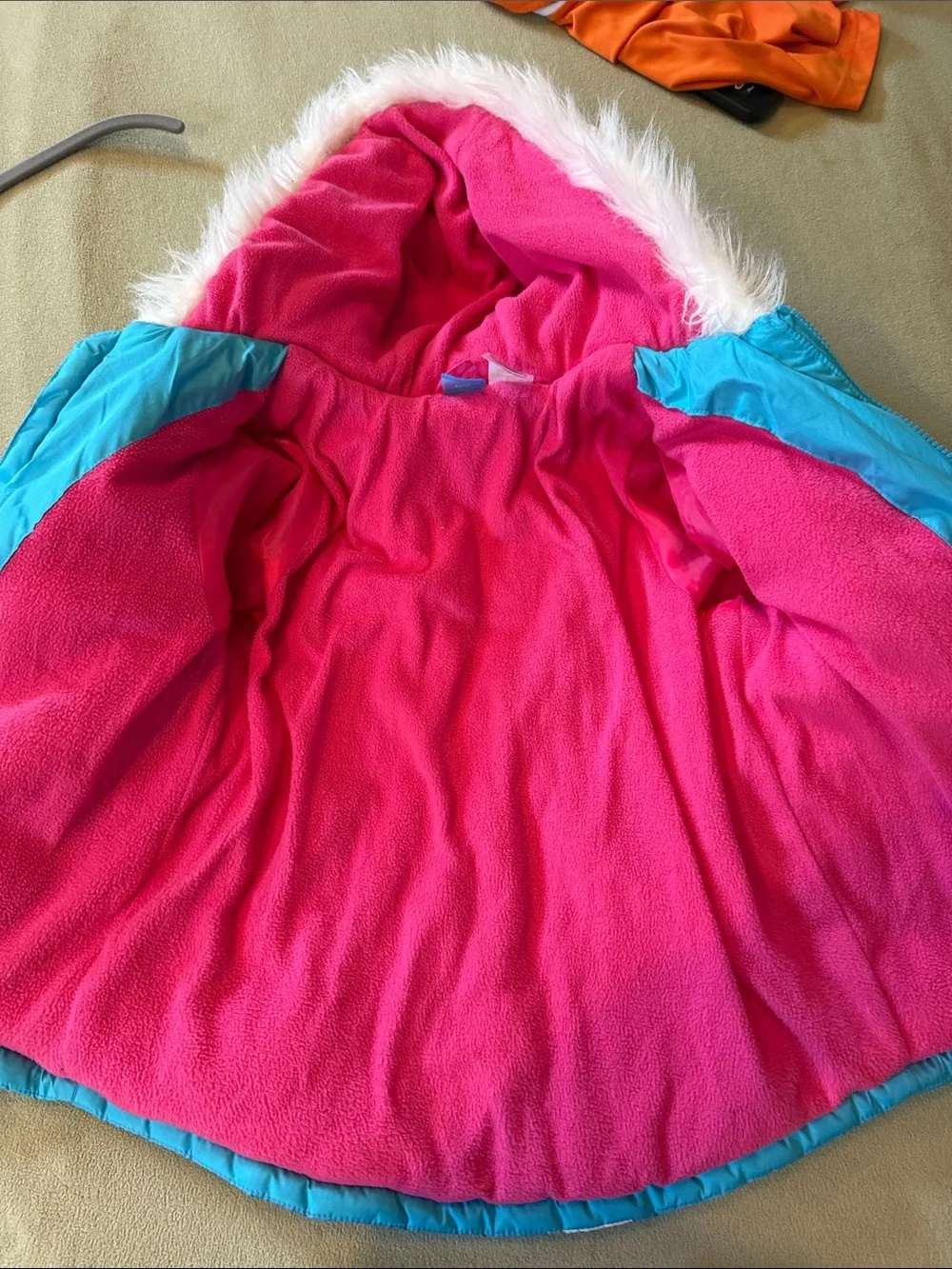 Disney Frozen Winter Puffer coat, winter blue - Bright Pink Lining